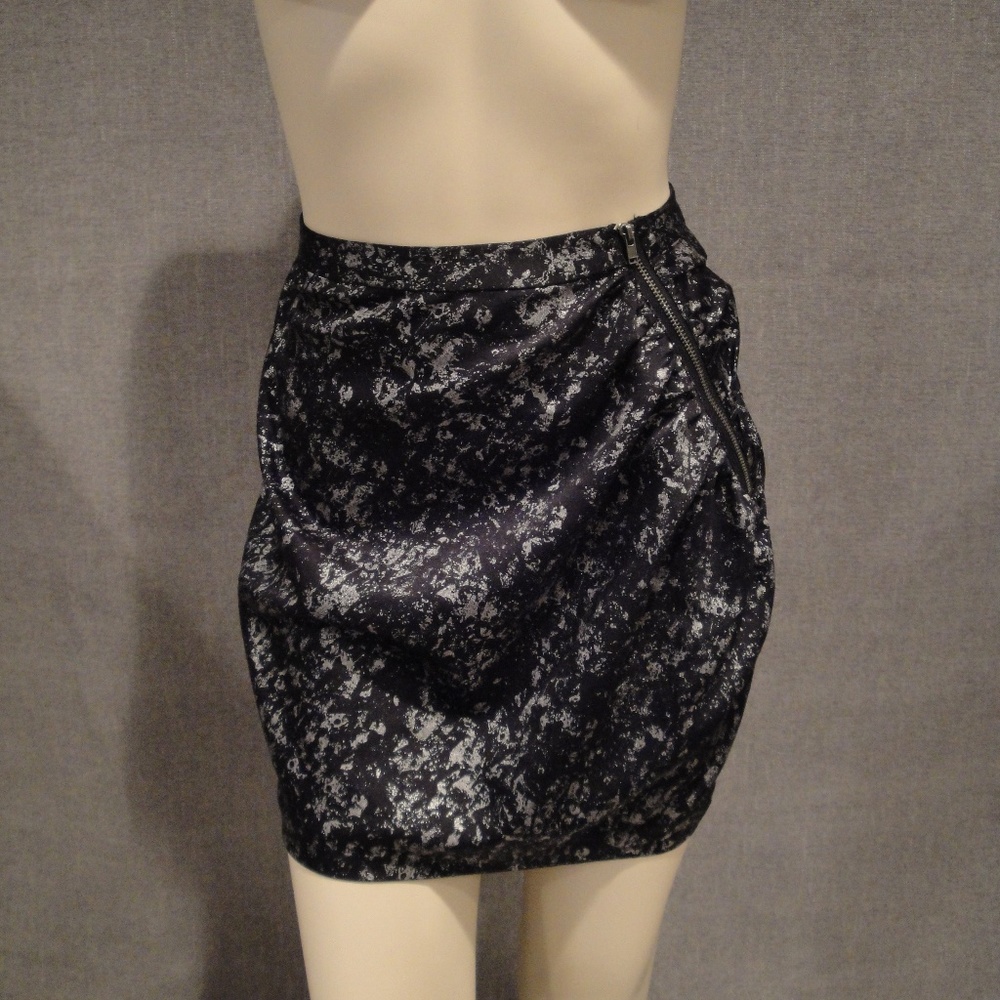 Silence + Noise  black & silver mini skirt